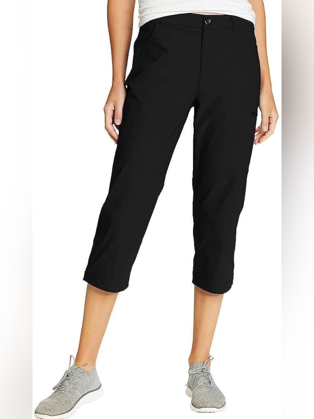 Eddie Bauer Tech Capri Pants Black Size 12 NWT